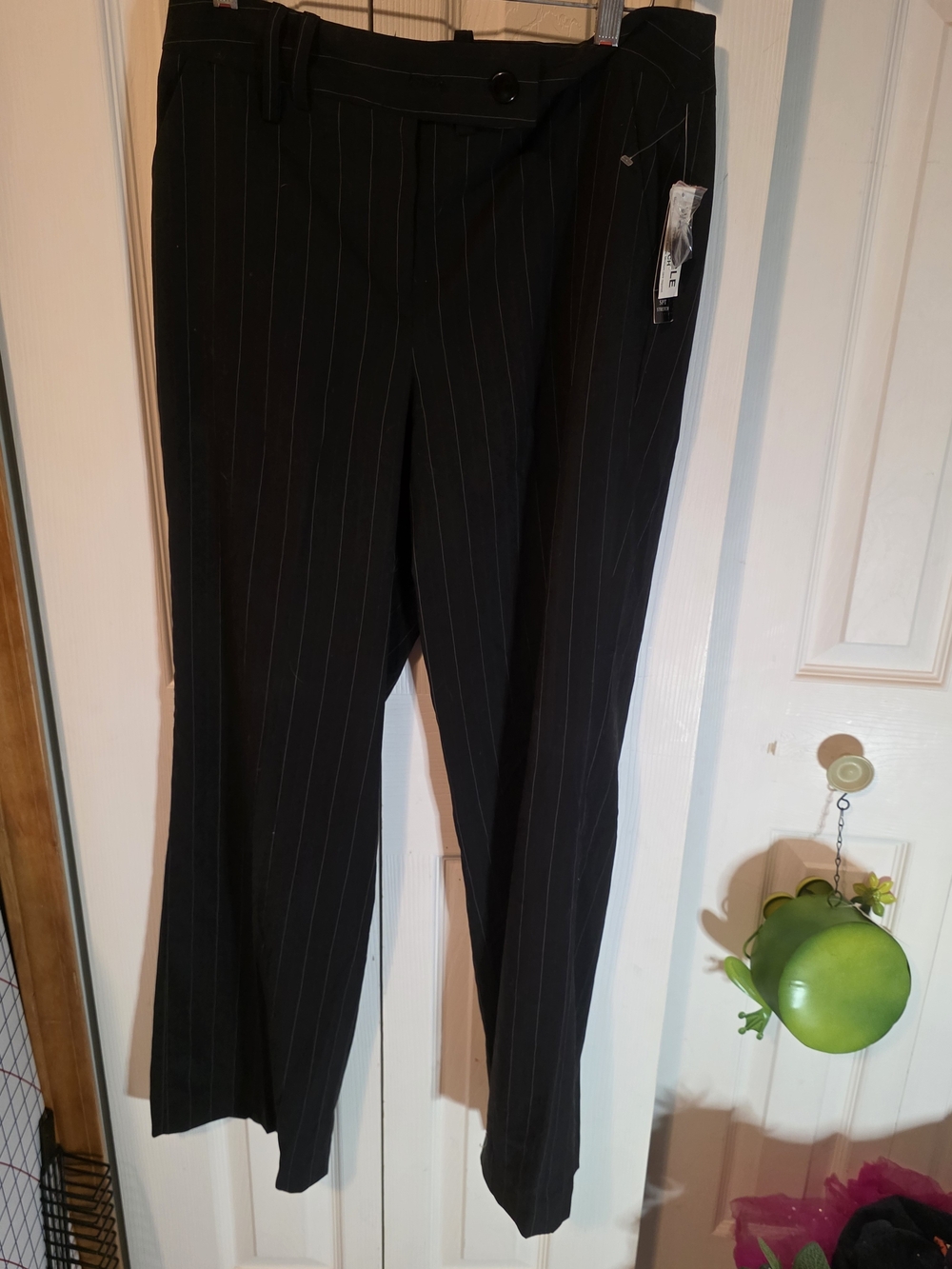 Larry Levine Black Pinstripe Trousers